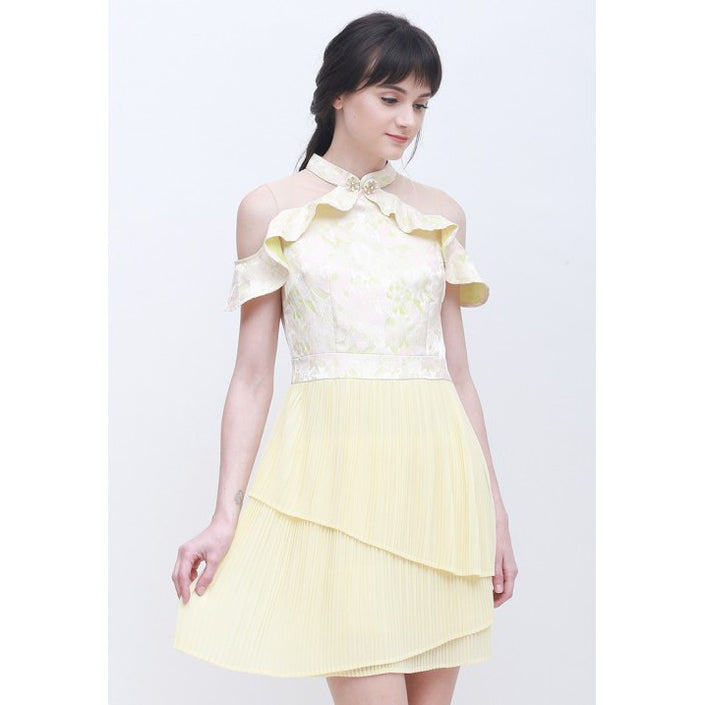 ESYE - Winslet Cheongsam Dress | Cold Shoulder Ruffles Dress