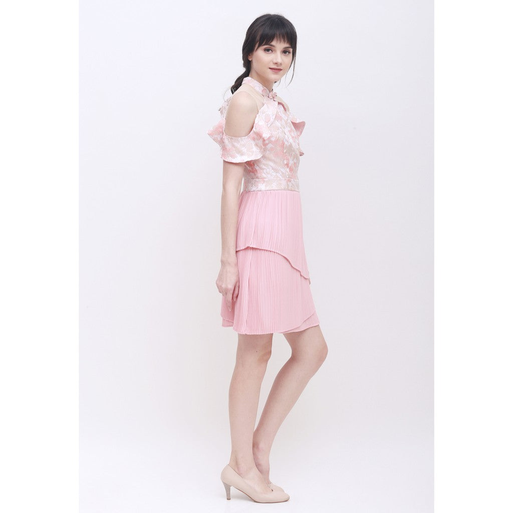 ESYE - Winslet Cheongsam Dress | Cold Shoulder Ruffles Dress