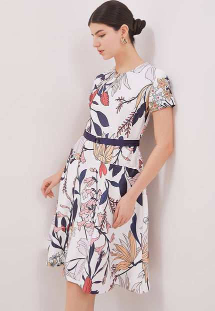 Alessandra Dress - Floral Print Satin Reversible Dress