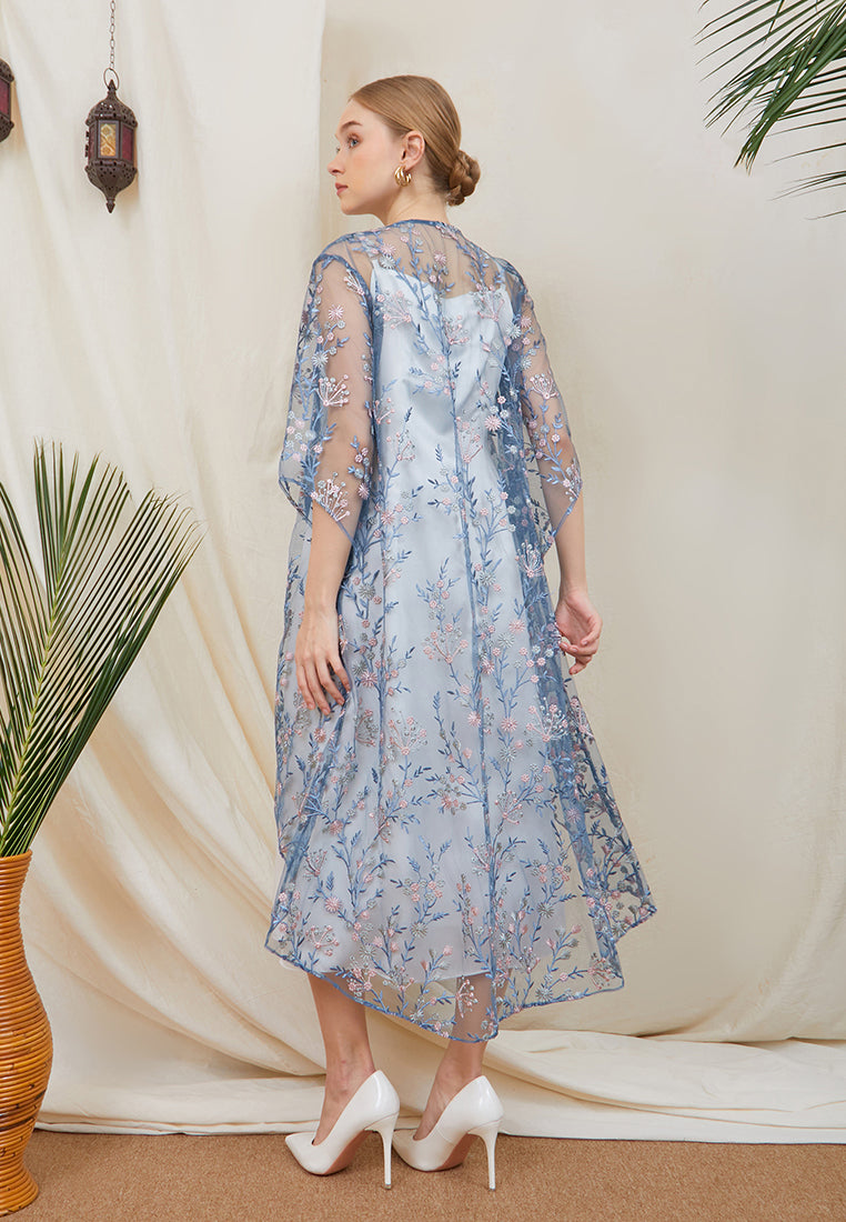 Briyana Lace Outer – Long Asymmetrical Floral Lace Outerwear