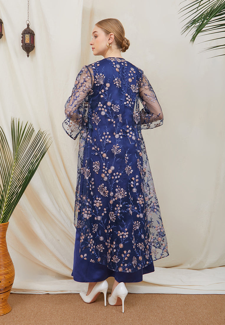 Briyana Lace Outer – Long Asymmetrical Floral Lace Outerwear