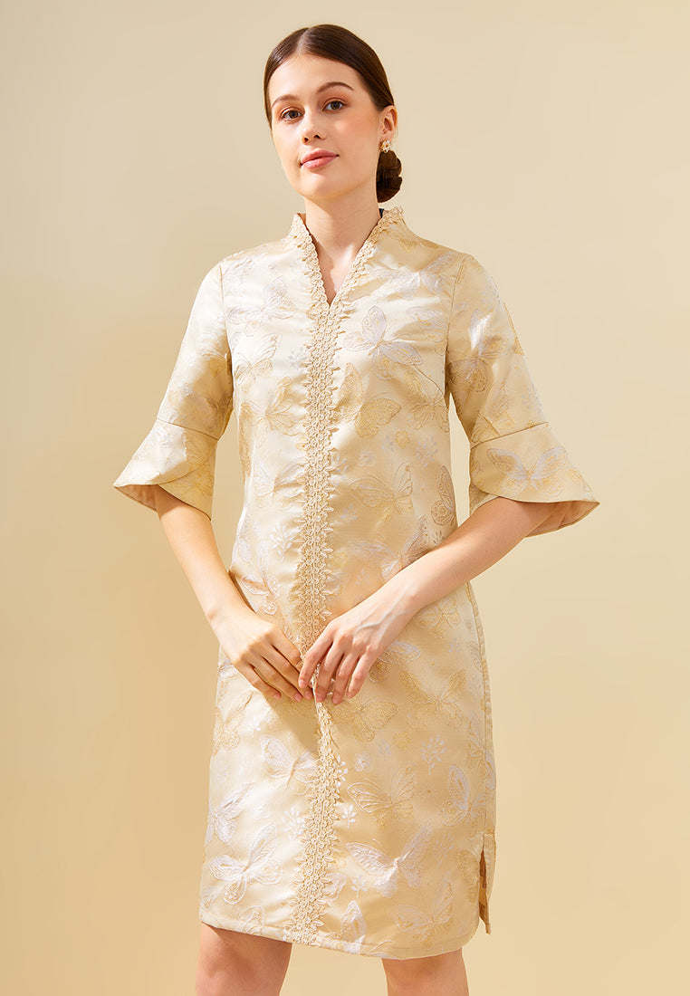 Calina Dress - Jacquard Knee-Length Dress