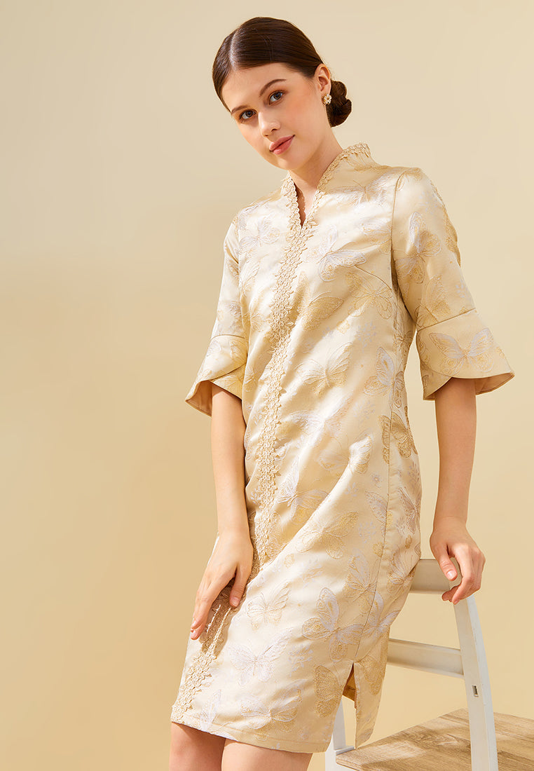 Calina Dress - Jacquard Knee-Length Dress