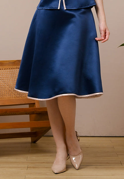 Catalina Skirt - Duchess Satin Flared Skirt