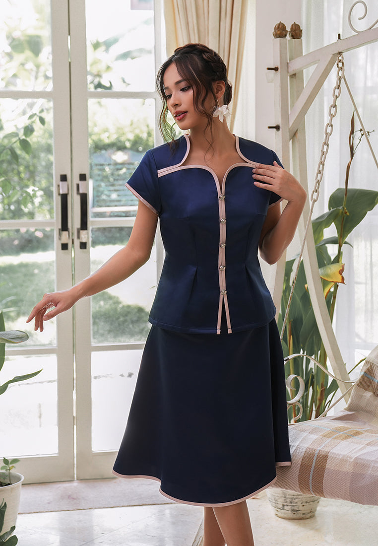 Catalina Skirt - Duchess Satin Flared Skirt