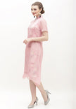 Cerci Cheongsam Dress - Sheer Organza Dress with Mandarin Collar