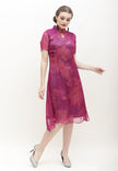 Cerci Cheongsam Dress - Sheer Organza Dress with Mandarin Collar