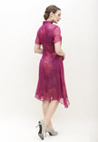 Cerci Cheongsam Dress - Sheer Organza Dress with Mandarin Collar