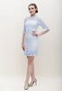Charisa Cheongsam Dress - Lace Slit Dress with High Mandarin Collar