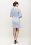 Charisa Cheongsam Dress - Lace Slit Dress with High Mandarin Collar