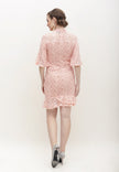 Charisa Cheongsam Dress - Lace Slit Dress with High Mandarin Collar