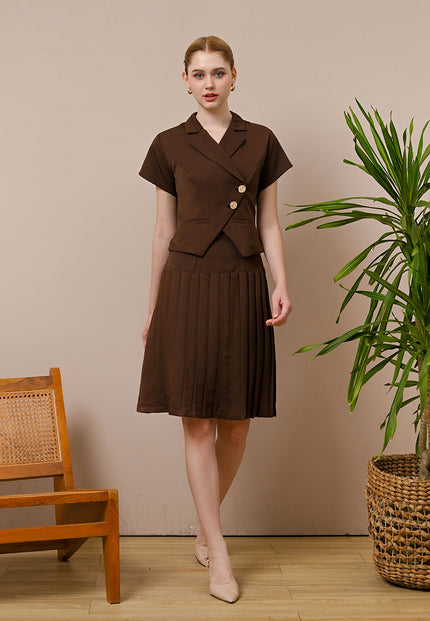 Climen Skirt - Knee length Pleats Skirt