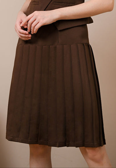 Climen Skirt - Knee length Pleats Skirt