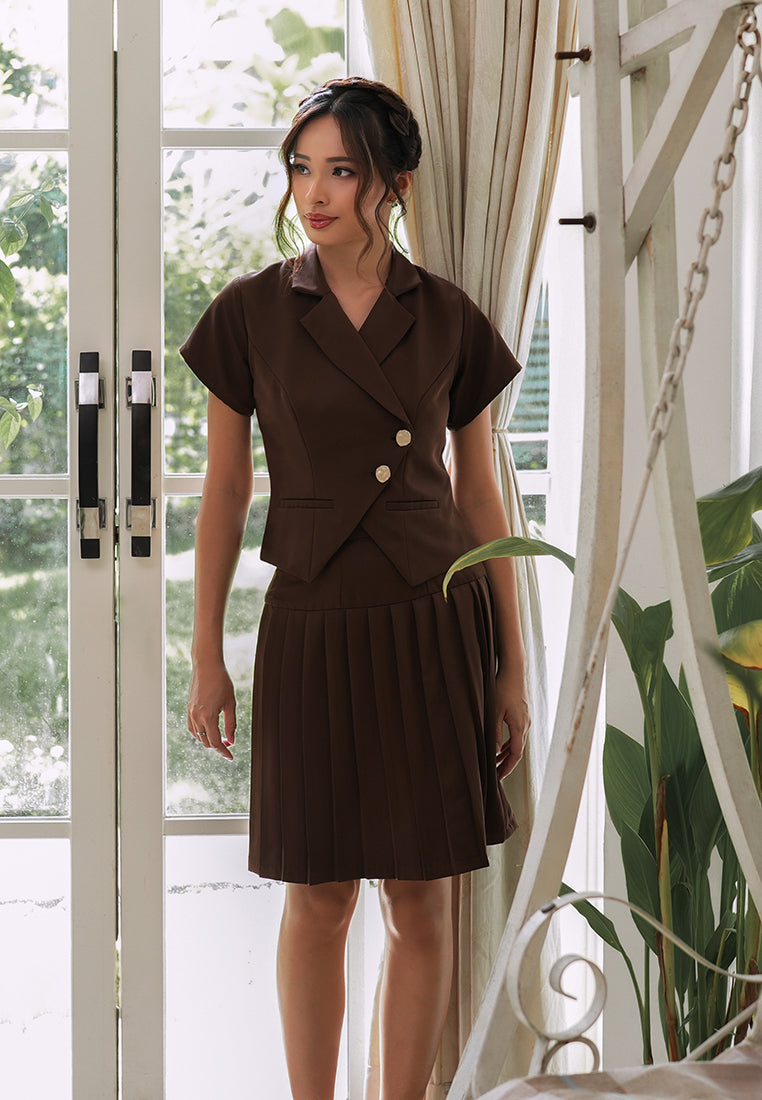 Climen Skirt - Knee length Pleats Skirt