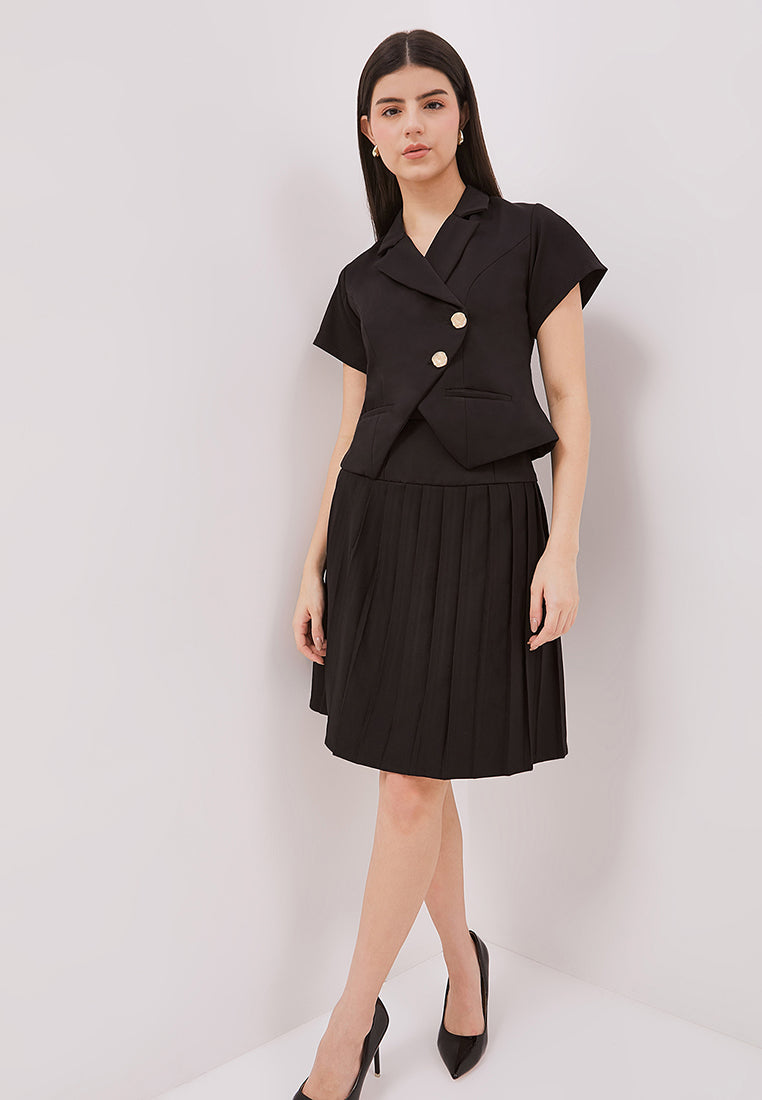 Climen Skirt - Knee length Pleats Skirt
