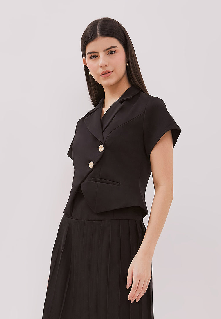 Climen Blazer - Short Sleeves Cropped Blazer