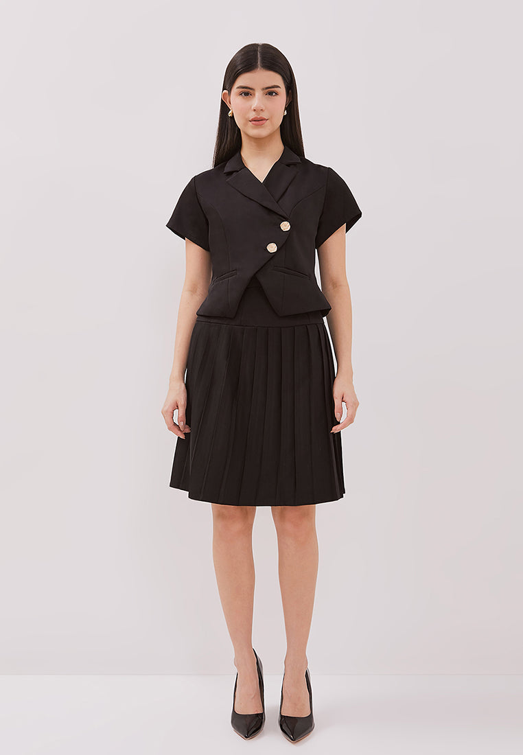 Climen Skirt - Knee length Pleats Skirt