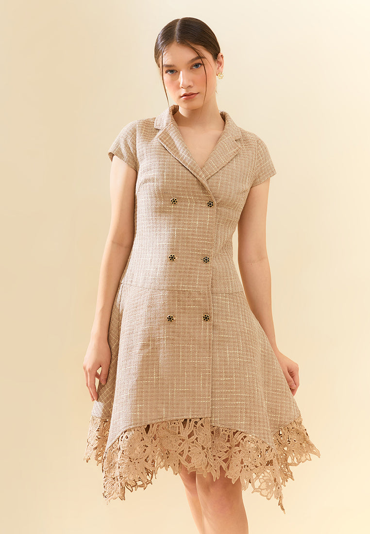 calla lili brown tweed dress Calla Lili Brown Tweed Dress Ladida