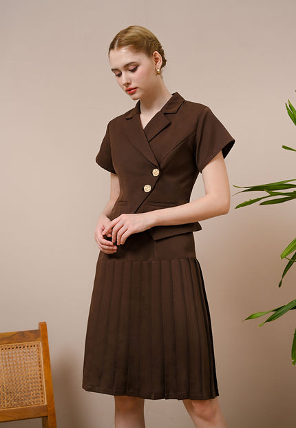 Climen Skirt - Knee length Pleats Skirt
