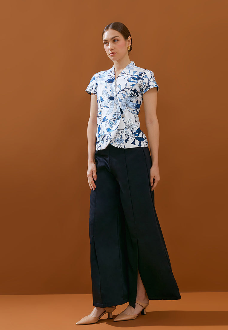 Lorenz Pants - Front Slit Wide Leg Pants