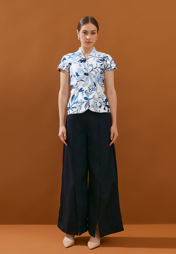 Lorenz Pants - Front Slit Wide Leg Pants