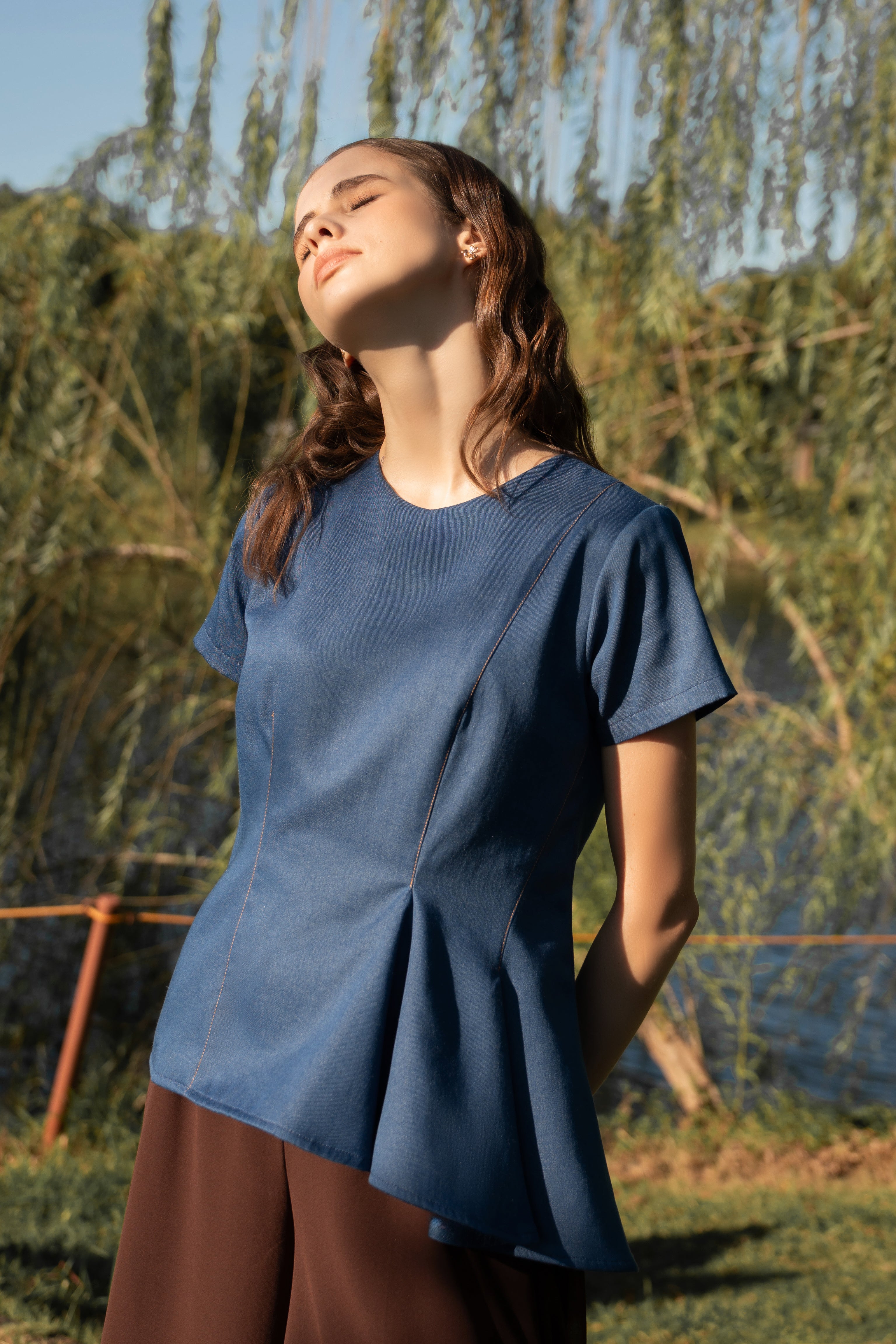 Jeane Top - Cotton Denim Fabric (Pre-order)