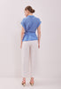 Elodie Top - Draped Tie Short Sleeves Blouse