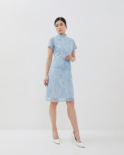 Enslie Cheongsam Dress - Fit & Flare Lace Dress