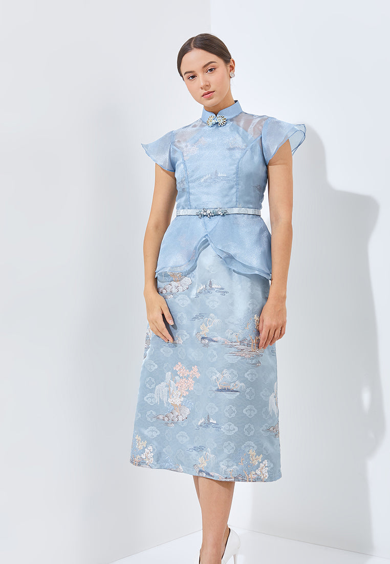 Eyvva Cheongsam Dress - Midi Fit Bodice Dress (Pre-Order)