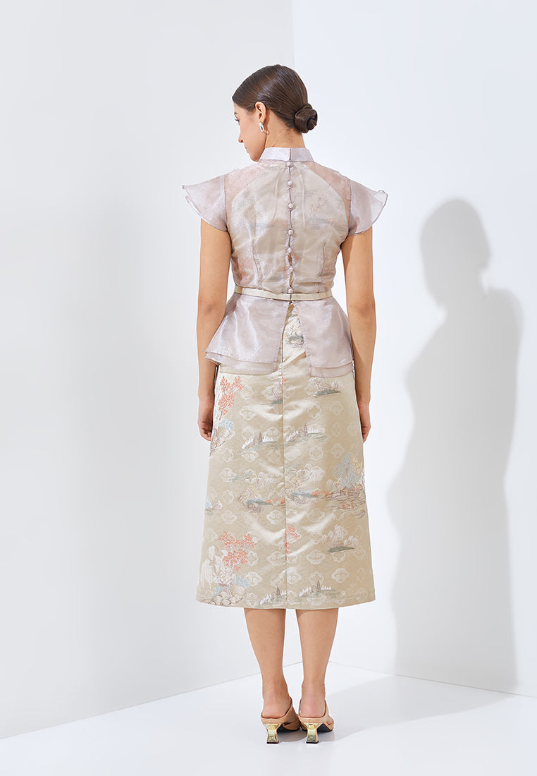 Eyvva Cheongsam Dress - Midi Fit Bodice Dress (Pre-Order)