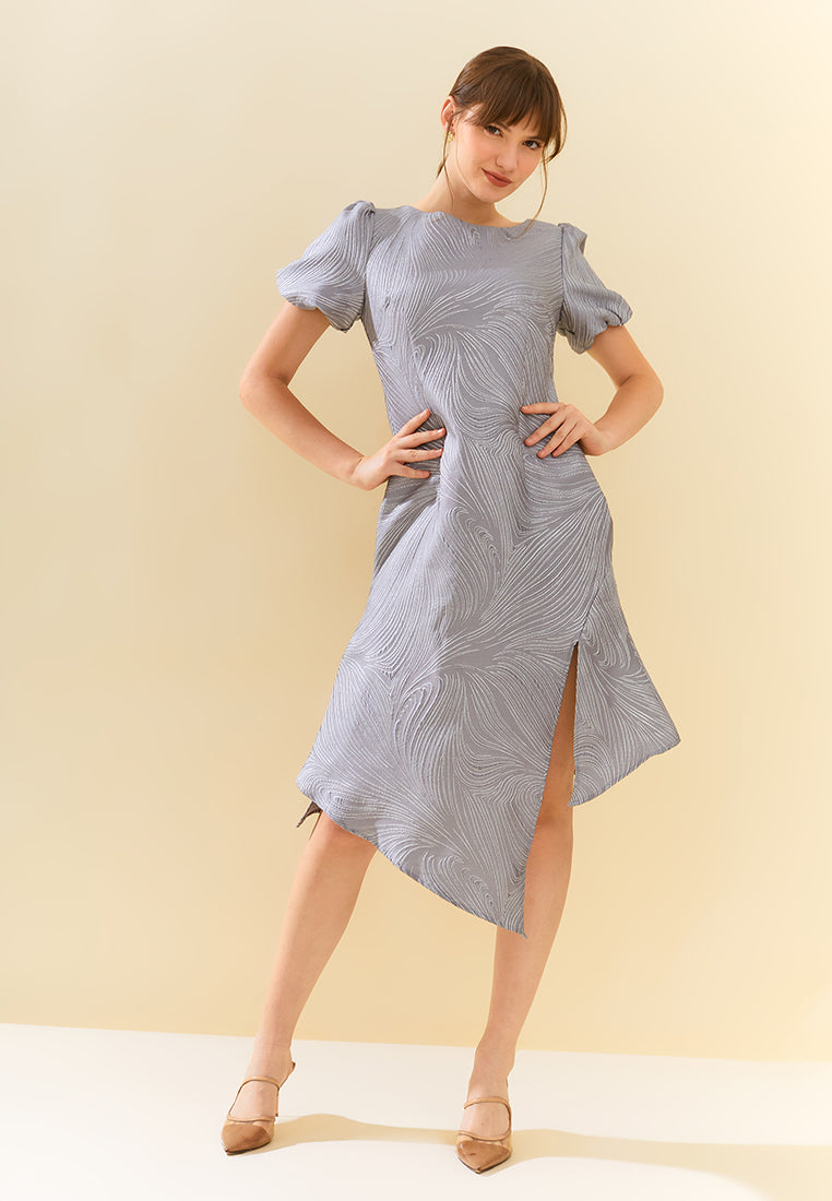 Elia Dress - Midi Jacquard Shift Dress