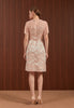 Hilary Dress in Pink & Gold - Jacquard A-Line Women Dress
