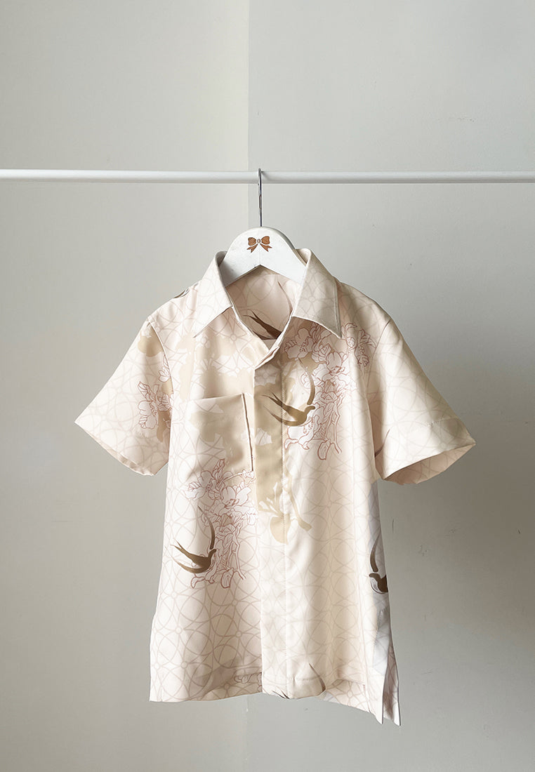 Elowyn Boy Shirt – Boys Cheongsam Cream Shirt (Pre-Order)