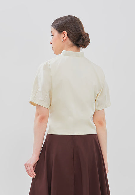 Leticia Top - Raglan Puff Overlapping Top