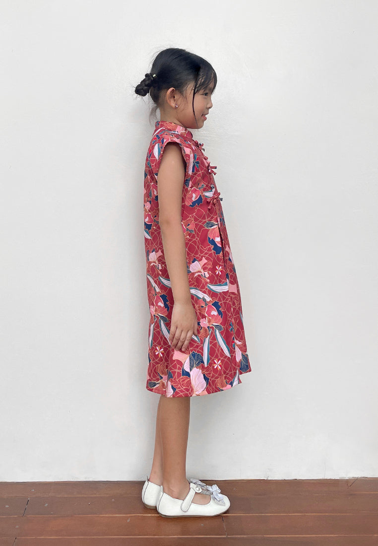 Little Avenly Cheongsam Dress - Girls Ethnic Floral Dress (Pre-Order)