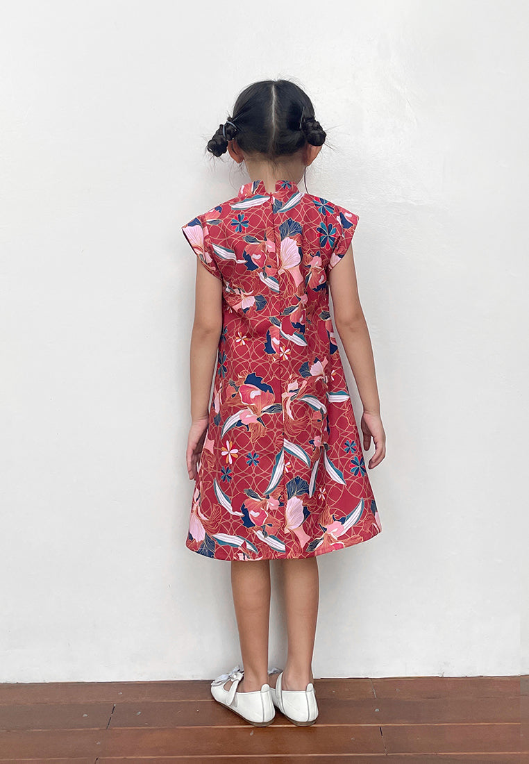 Little Avenly Cheongsam Dress - Girls Ethnic Floral Dress (Pre-Order)