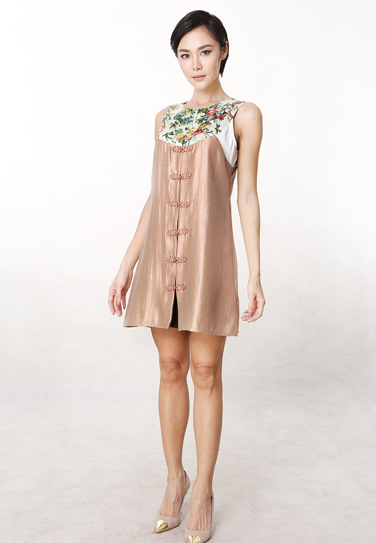 Madelyn Cheongsam Dress - Modern Sleeveless A-Line Cheongsam Dress