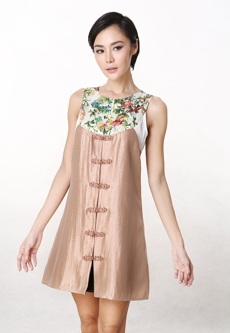 Madelyn Cheongsam Dress - Modern Sleeveless A-Line Cheongsam Dress