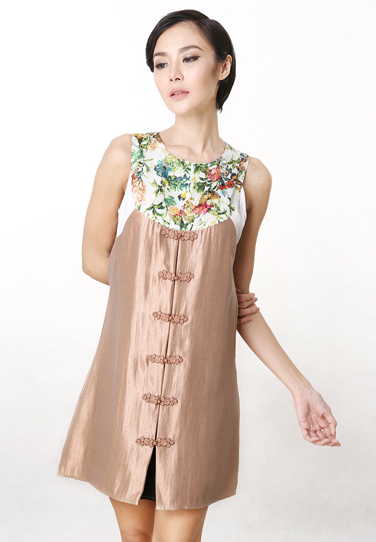 Madelyn Cheongsam Dress - Modern Sleeveless A-Line Cheongsam Dress