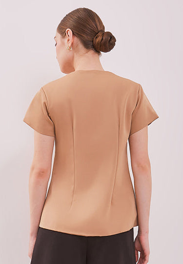 Manon Top - Overlap Buttoned Twill Top