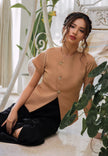 Manon Top - Overlap Buttoned Twill Top