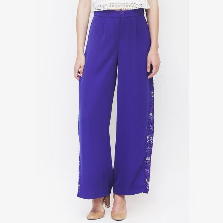 Marcella Pants - Side Lace Panel Flare Pants