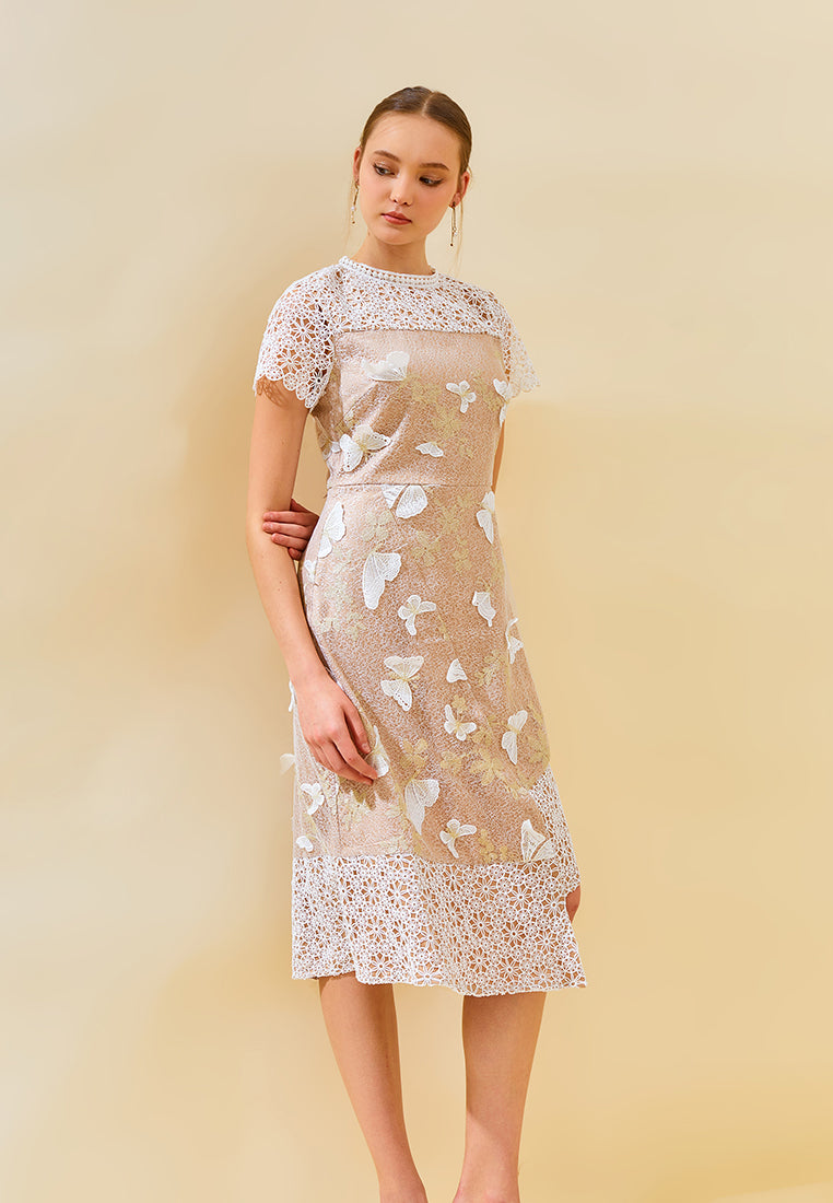 Maribel Dress - Asymmetrical Knee-Length Dress