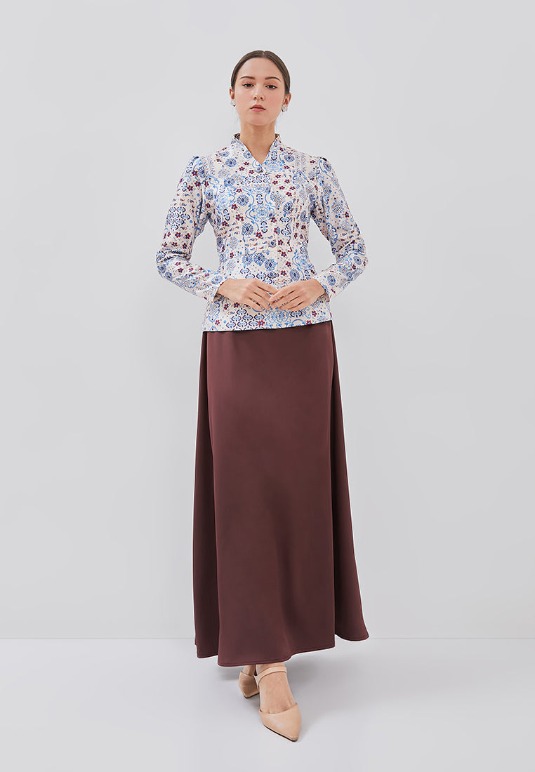 Maura Top - Fit-Flared Flower Print Top