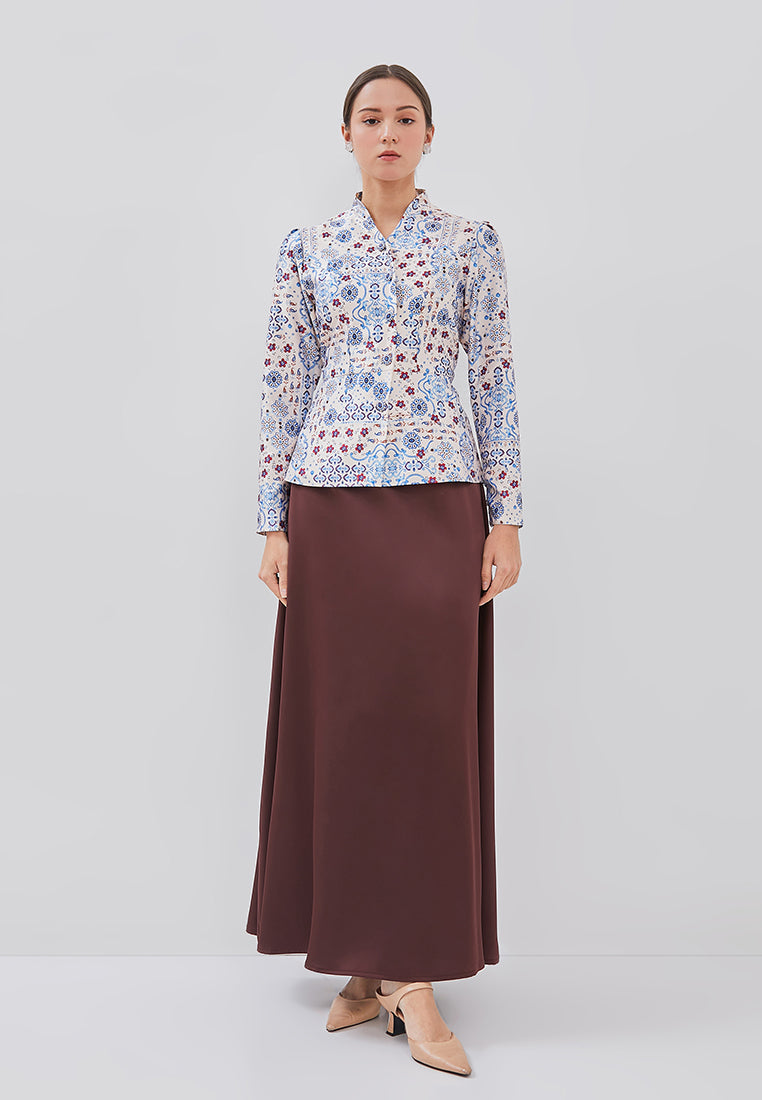 Maura Top - Fit-Flared Flower Print Top