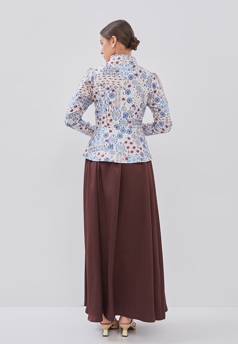 Maura Top - Fit-Flared Flower Print Top