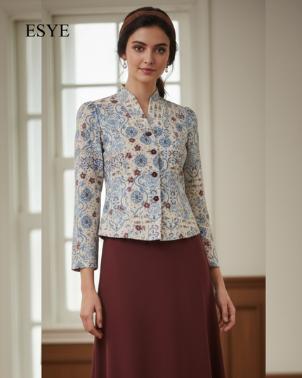 Maura Top - Fit-Flared Flower Print Top