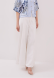 Merlin Pants - Comfy Overlap White Trousers (Pre-Order)