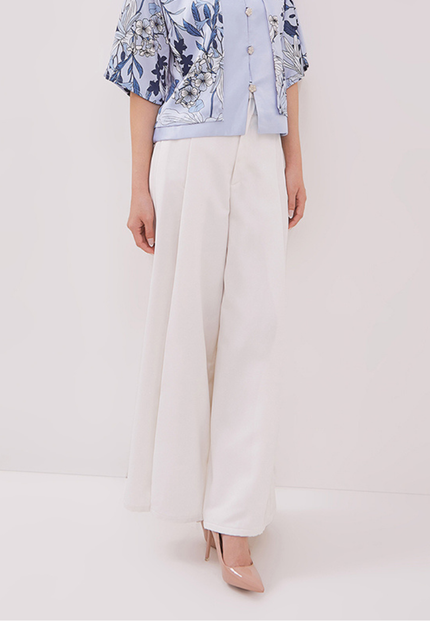 Merlin Pants - Comfy Overlap White Trousers (Pre-Order)