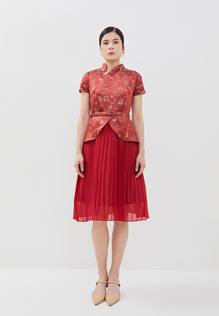 Mirelle Cheongsam Dress - Fit & Flared Midi Dress